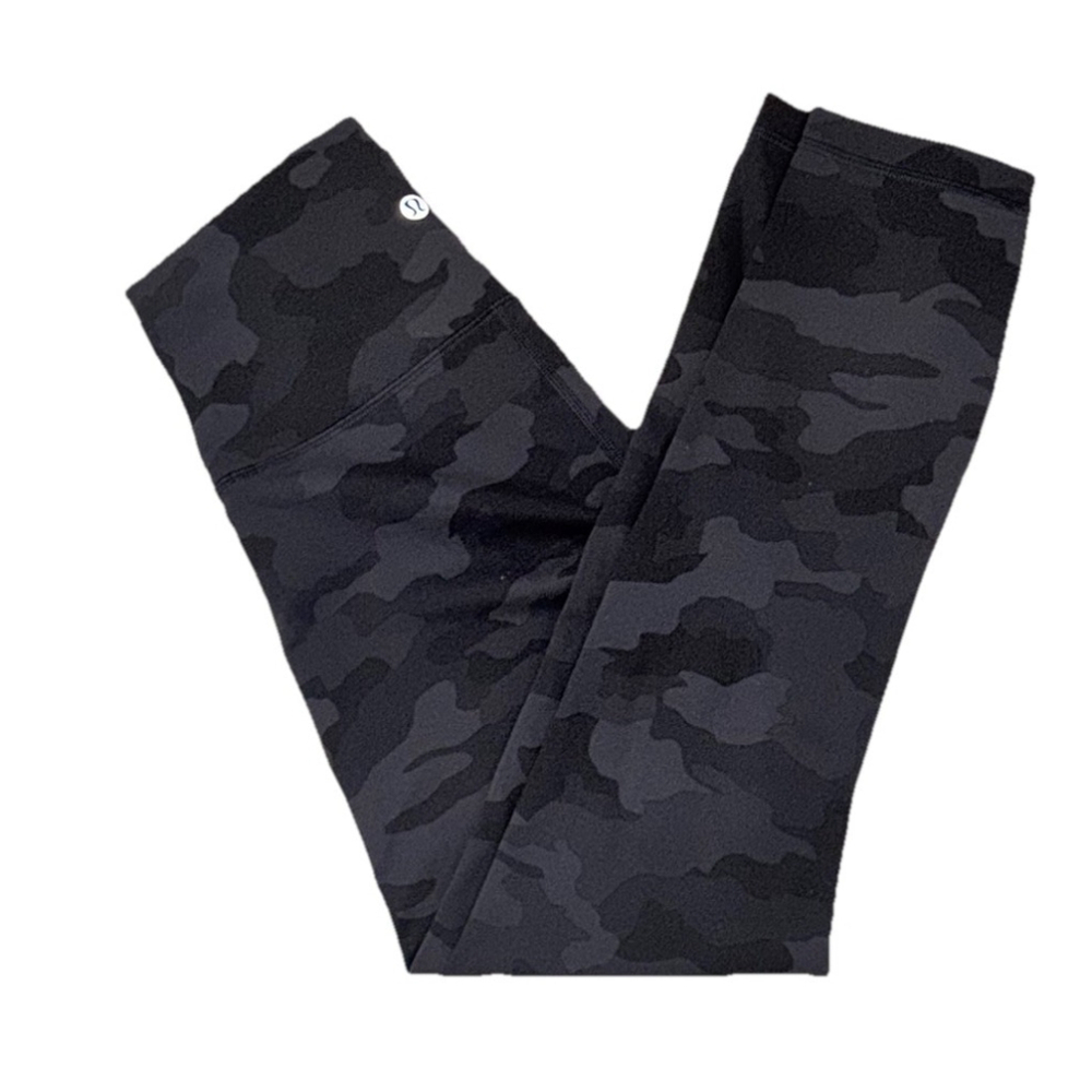 Lululemon Wunder Train HR Crop Tight 23” Camo Gray SIZE 4